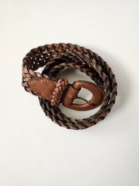 Forenza Brown Braided Leather Belt VINTAGE